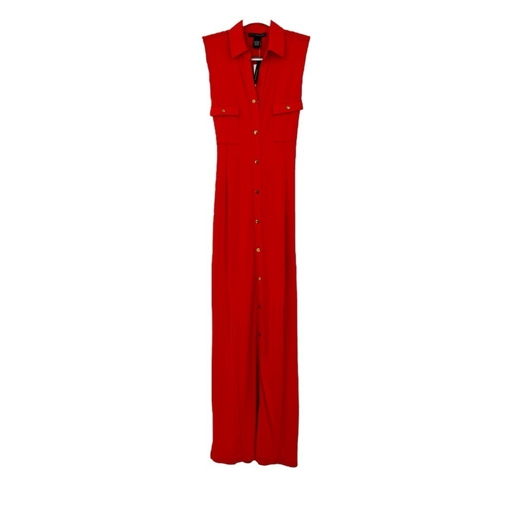 Grace Elements maxi button sleeveless orange dress SZ L NWT’S
